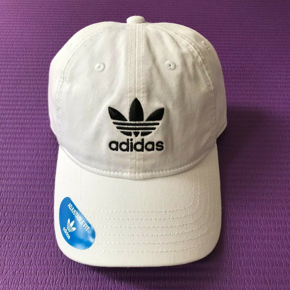 adidas Other - Adidas Originals Trefoil Relax StrapBack Cotton White Sport Cap Adjustable Hat